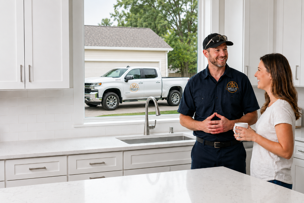 Bells Plumbing service van and licensed plumber in Bountiful, Utah